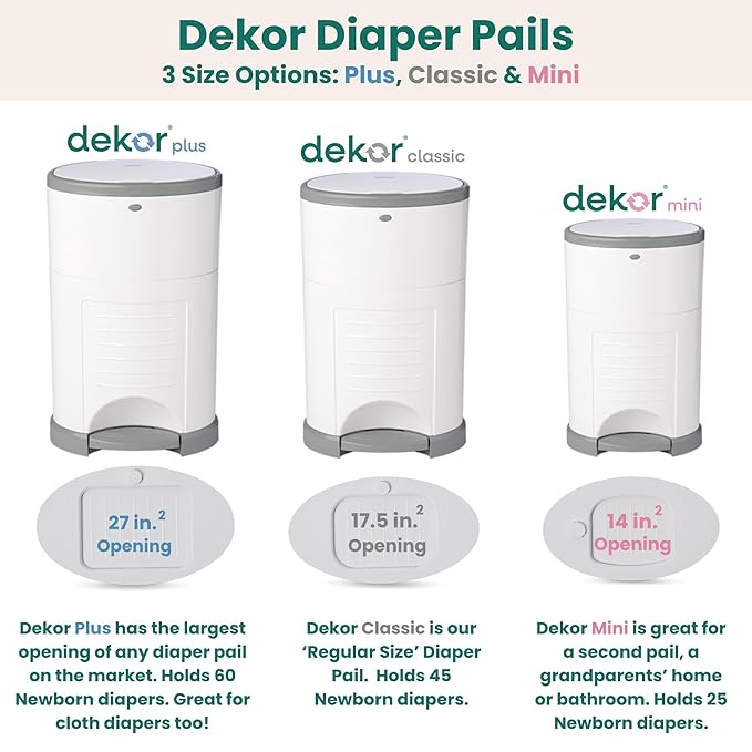 Diaper Dekor Classic Hands-Free Diaper Pail Gift Set | Just Step–Drop–Done | - Image 5