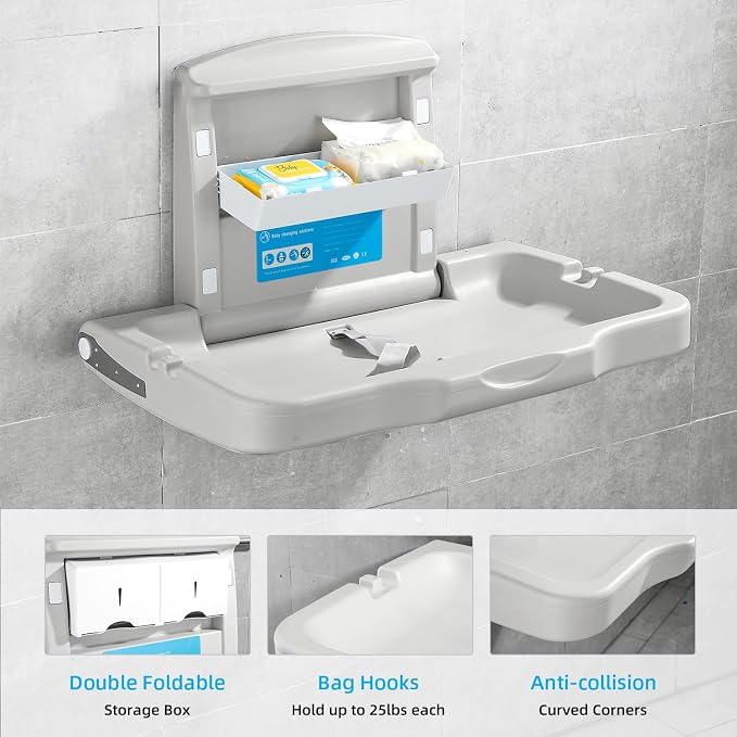 Fold-Down Baby Changing Diaper Station - Image 3