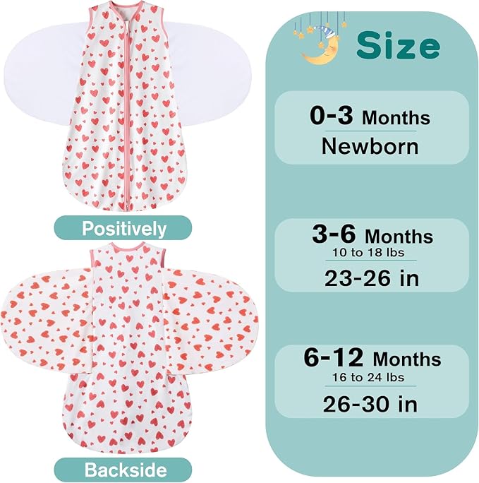 Newborn Sleep Sack Baby Swaddle, Swaddle me 3-6 Month, 3-Way Adjustable - Image 4