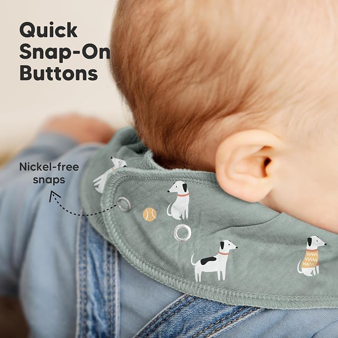 8-Pack Organic Baby Bandana Bibs - Image 8
