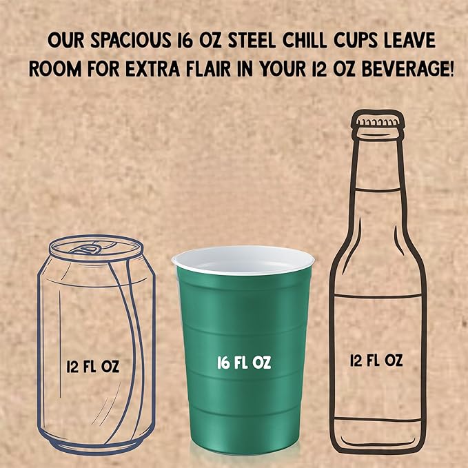 16 oz. Party Cups, Sturdy & Durable, Disposable and 100% Recyclable, Made in USA - Image 3
