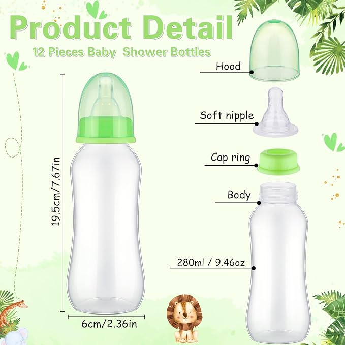 TrelaCo Cool Baby Shower Games Sets 12 Pcs Feeding Bottles - Image 3