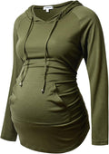 GINKANA Maternity Hoodie Long Sleeves Shirts Casual Maternity Top Pregnancy by GINKANA