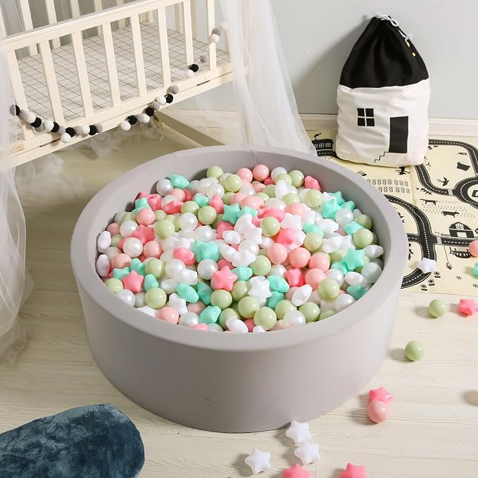GOGOSO Ball Pits Balls for Toddlers Pack of 50 100 200 Plastics Shape Ball - Image 9