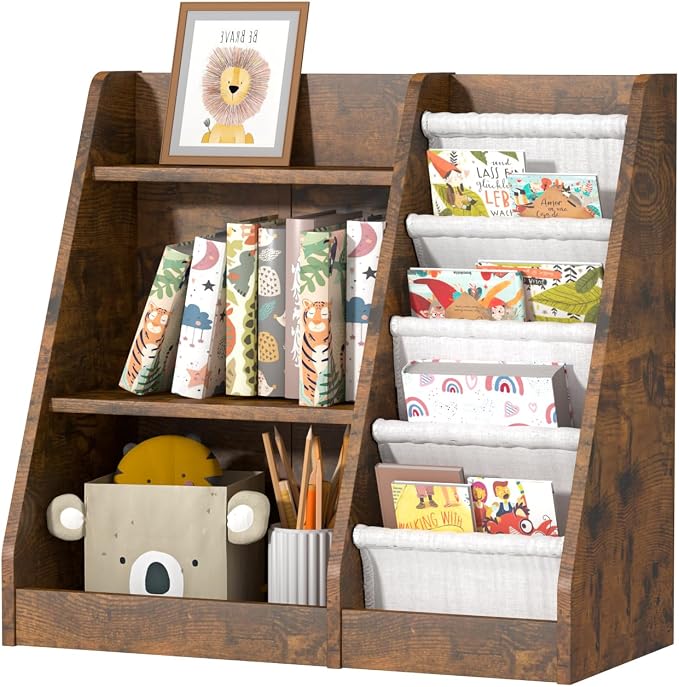 Kids Bookshelf for Bedroom Toddler Children Baby Bookcase 3-Tier for Nursery - Image 6