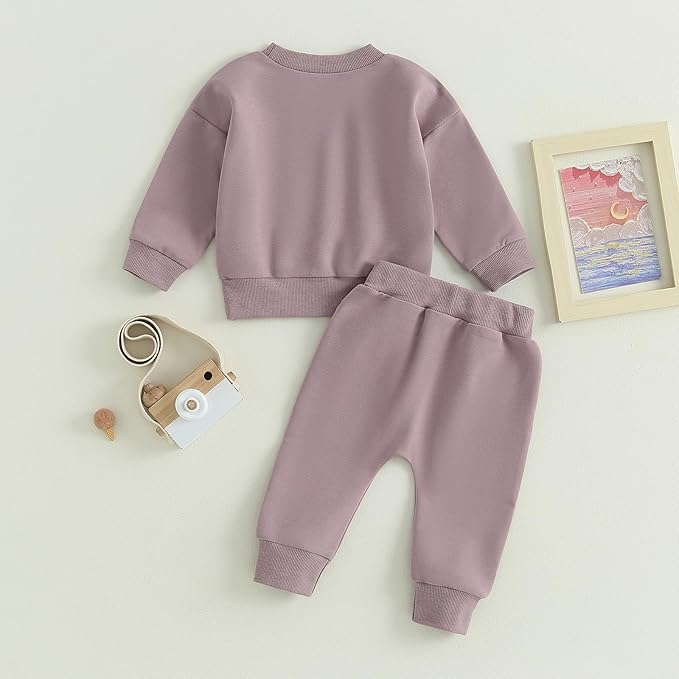 Fernvia Toddler Baby Girl Clothes 3 6 9 12 18 24 Months Fall Outfits Solid Long - Image 7