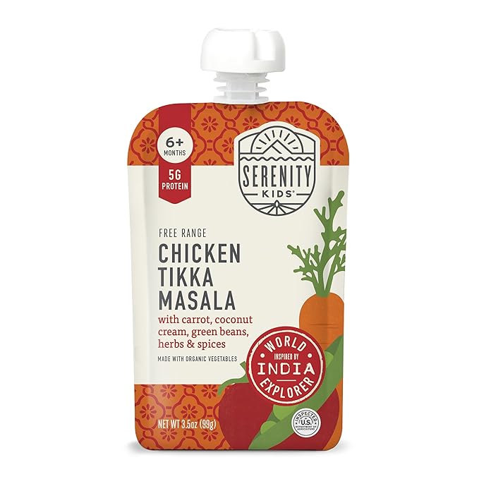 Serenity Kids 6+ Months Chicken Tikka Masala Baby Food Puree Pouches by SerenityKids