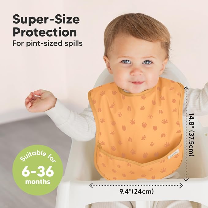 3-Pack Waterproof Baby Bibs for Eating - Image 3