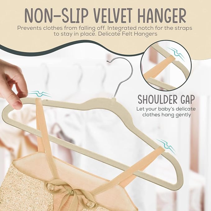 50 Premium Kids Velvet Hangers - Image 8