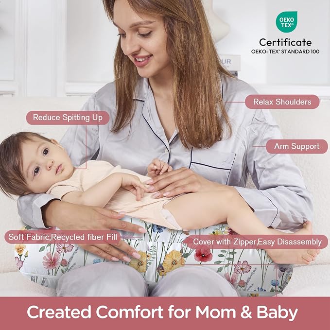 Little Grape Land Nursing Pillow, Upgraded Breast Feeding Pillow - Image 3