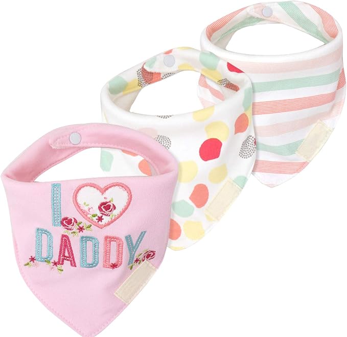 Baby Dribble Bib, Toddler Bandana Bib 3 Packs Super Absorbent Cotton Feeding by JZLPIN