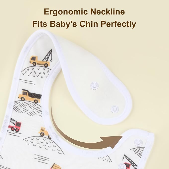 Baby Bibs Soft and Absorbent Organic Cotton Bandana Drool Bibs Set - Image 4