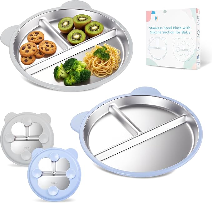 Stainless Steel Kids Plate by Unknown