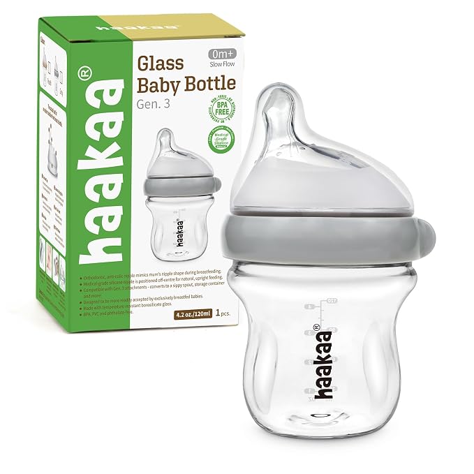haakaa Gen.3 Natural Glass Baby Bottle 4.2oz/120ml by haakaa