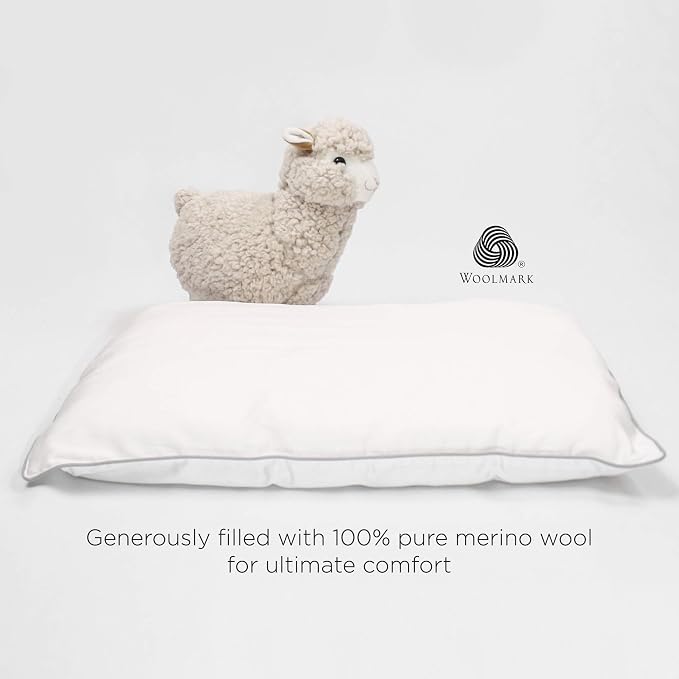 Woolino Toddler Pillow, Premium Breathable 100% Wool Fill & Cotton Cover - Image 3