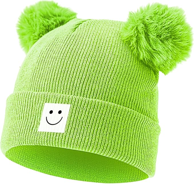 AZJ Baby Beanie Hat Toddler Infant Winter Knitted Hat Kids Soft Warm Pom Pom by AZJ