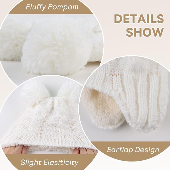 Zsedrut Winter Baby Boy Hats Pompom Baby Beanie - Image 3