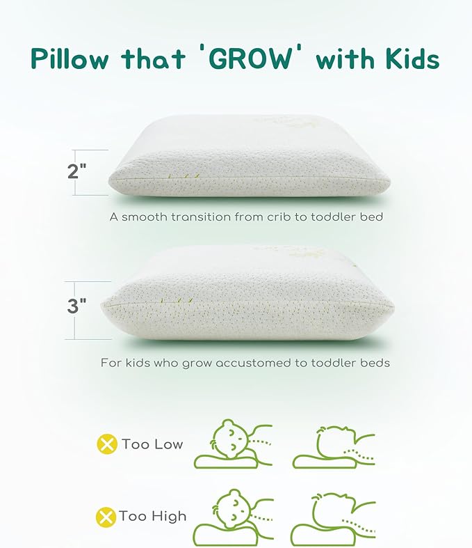 Toddler Pillow, Adjustable Memory Foam Small Pillow - Image 2