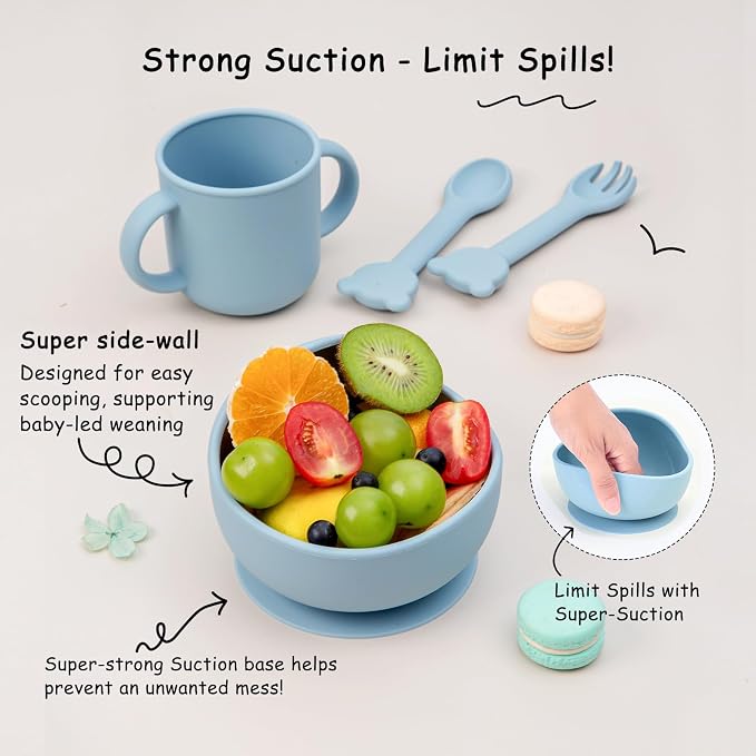 Baby Silicone Feeding Set, Toddler Led Weaning Utensils Sets - Image 5