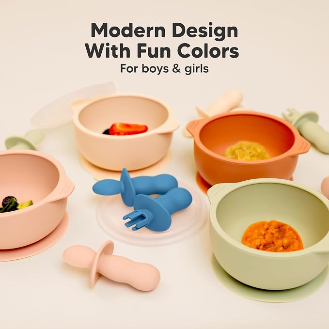 KeaBabies 4-Pack Silicone Baby Spoons and Forks Set - Image 9