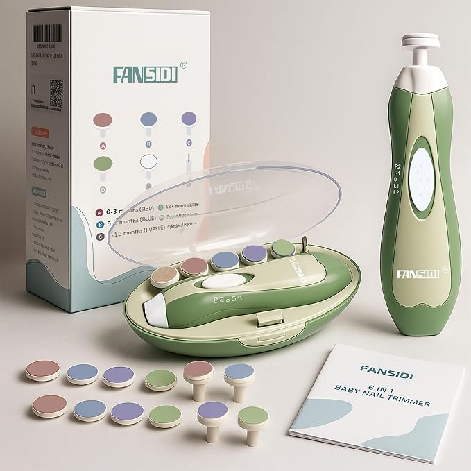 Fansidi Baby Nail Trimmer Electric – Limited Forest Serenity Green, Gentle Baby - Image 6