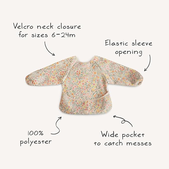 mushie Long Sleeve Baby Bib | Water Resistant Adjustable Fit - Image 8