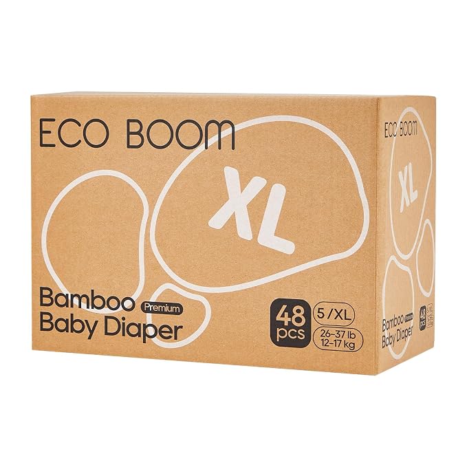 ECO BOOM Diapers, Viscose from Bamboo Diapers, Natural Soft Disposable Nappies by ECOBOOM