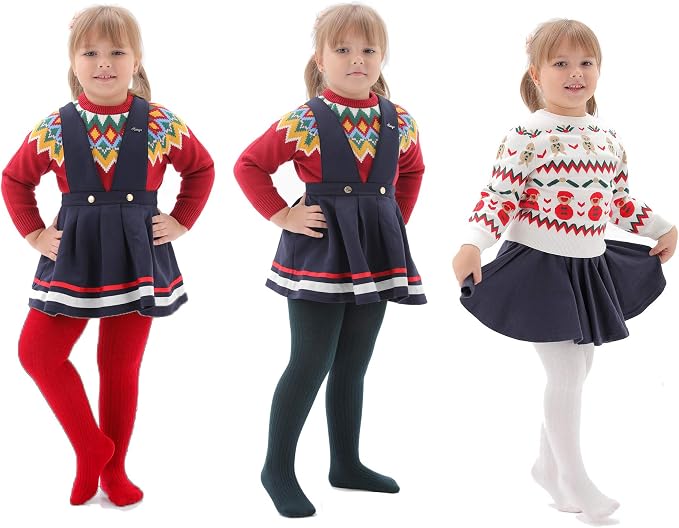 EPEIUS Baby Girl Tights Thick Cable Knit Leggings Stockings Cotton Pantyhose - Image 2