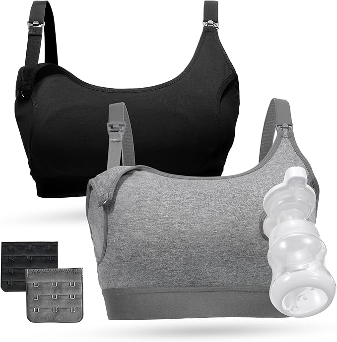Momcozy Pumping Bra, Pumping Bra Hands Free All Day Wear Pumping & Nursing Bra by Momcozy