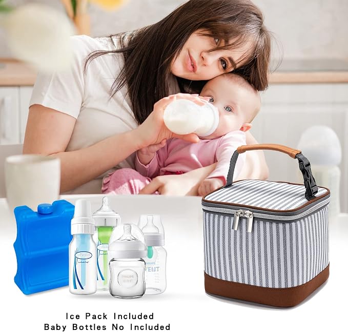Breastmilk Cooler Bag with Ice Pack Fits 4 Baby Bottles Up to 5 Ounce, Baby - Image 6