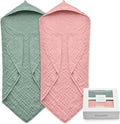 Hooded Baby Towels for Newborn, 35x35 Inch 2 Pack 100% Muslin Cotton Baby Bath by EveryNewMothersChoice