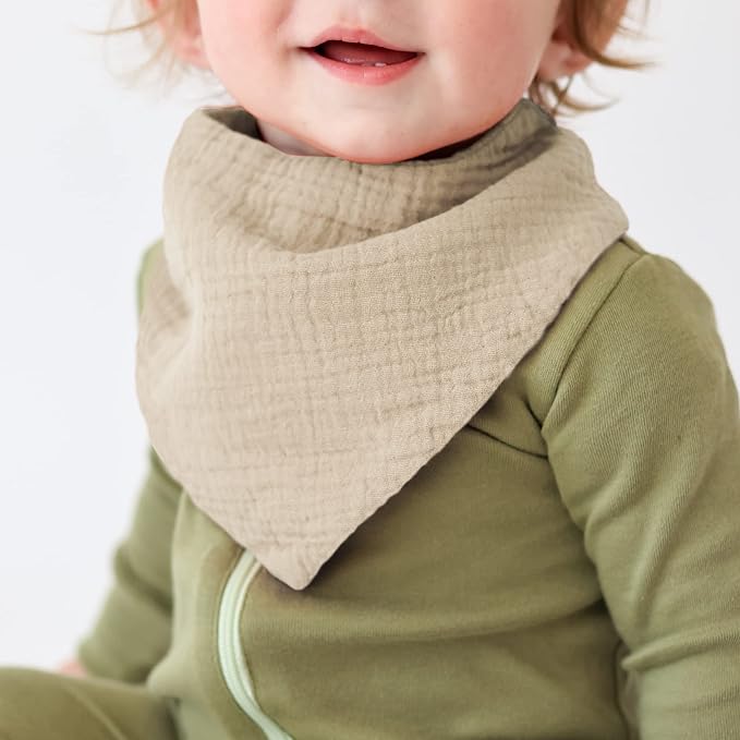 Konssy Muslin Baby Bibs 10 Pack Baby Bandana Drool Bibs 100% Cotton - Image 3