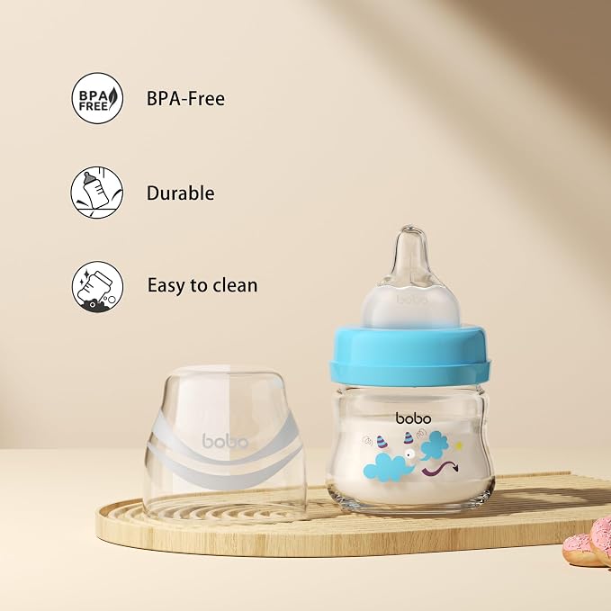 YOHKOH Glass Baby Bottles with Slow Flow Nipple, Newborn Anti-Colic Baby Bottles - Image 6