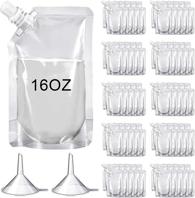 Meanplan 100 Pcs Plastic Pouches Bulk Reusable Squeeze Pouches Clear Plastic by Meanplan