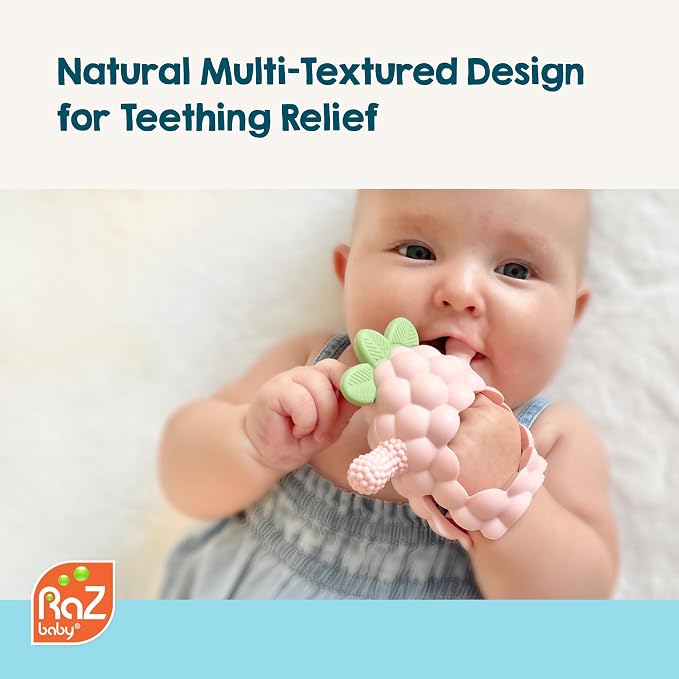 RaZbaby RaZberry Grip Silicone Teether Toy - Image 4