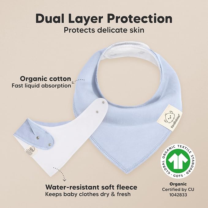 8-Pack Organic Baby Bandana Bibs - Image 2