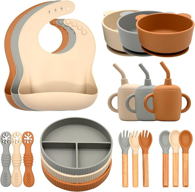 Silicone Baby Feeding Set 21 Pcs, Baby Led Weaning Supplies, Baby Feeding by Unknown