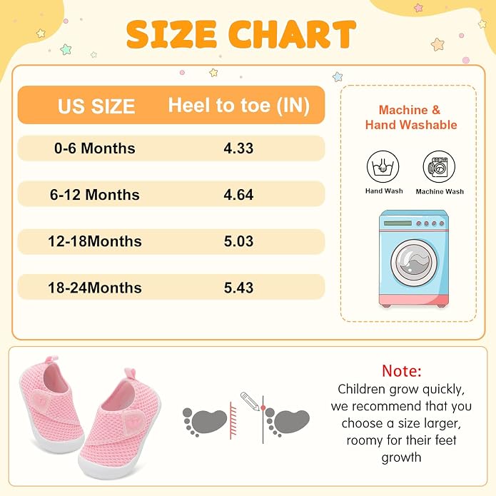 FEETCITY Baby First Walking Shoes Wide Baby Shoes Infant Sneakers Newborn Crib - Image 7