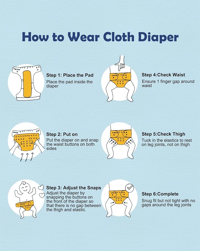babygoal Boy Cloth Diapers Pack of 13, Baby Reusable Washable Pocket Nappy - Image 7