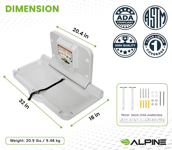 Alpine Wall Mounted Baby Changing Station - Image 2