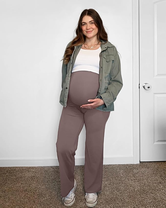 G4Free BareFeel Maternity Dress Yoga Pants Over The Belly Stretchy Work Slack - Image 6