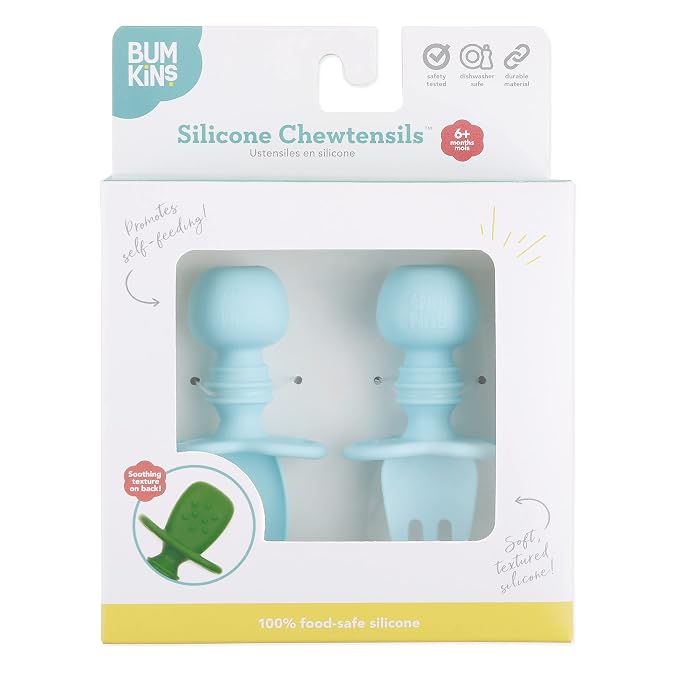 Bumkins Baby Utensils Set, Chewtensils Silicone Spoons - Image 7