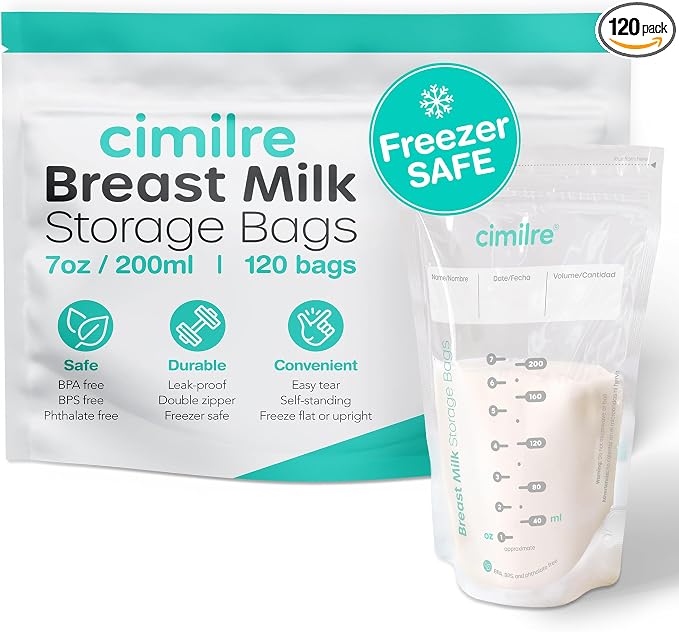 Breast Milk Storage Bags by Cimilre, Leak-Proof Breastmilk Storage Bags by CimilreBreastPumpsUSA