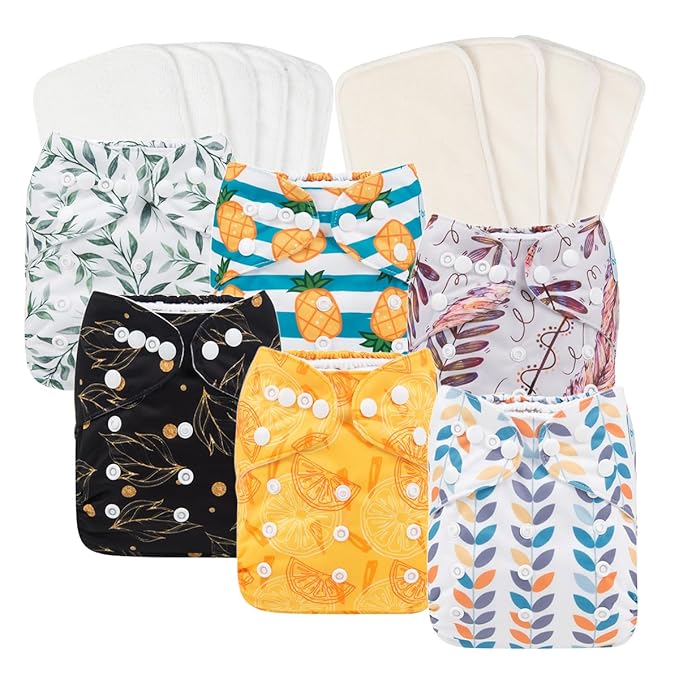 Babygoal Reusable Neutral Cloth Diapers 6 Pack by babygoal