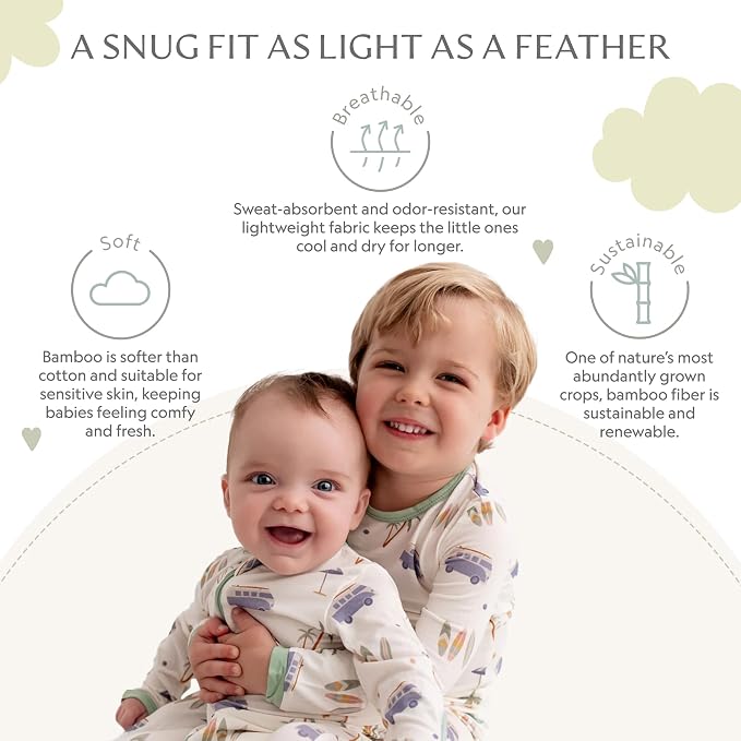 Bamboo Little Soft Baby Footie Pajamas, Baby Clothes, Newborn Sleepers - Image 3