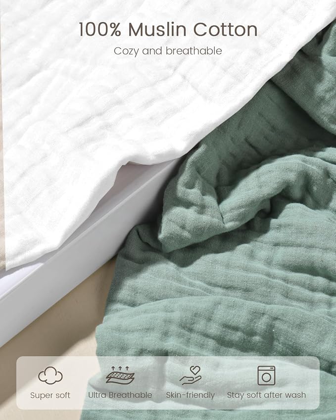 Hooded Baby Towels for Newborn, 35x35 Inch 2 Pack 100% Muslin Cotton Baby Bath - Image 5