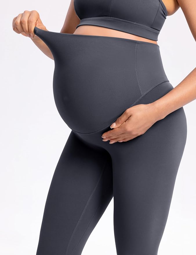 POSHDIVAH Women's Creamluxe Maternity Leggings 25"/28" Over The Belly Pregnancy - Image 5