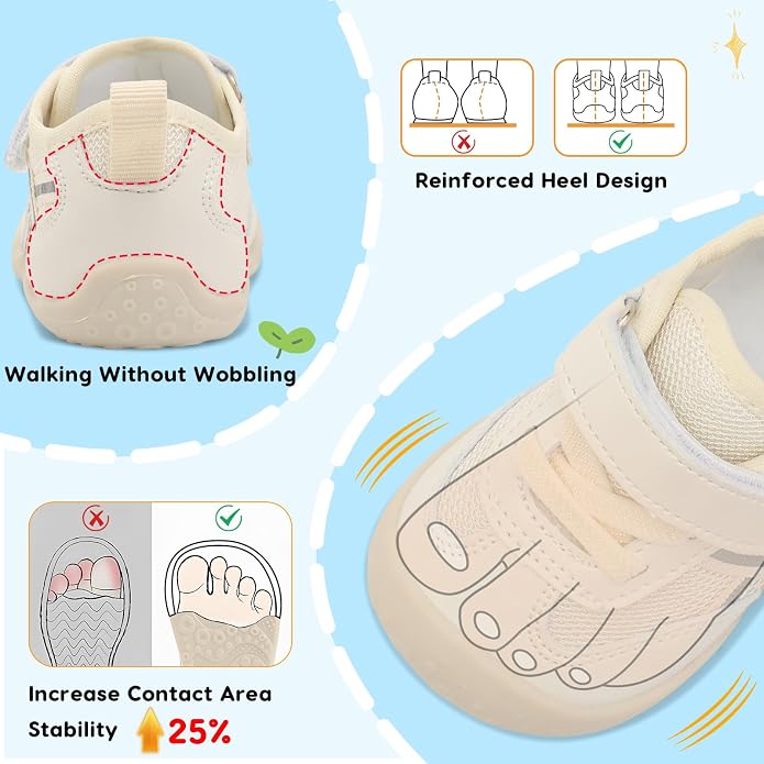 Scurtain Baby Shoes Boy Girl First Walking Shoe Infant Crib Breathable Sneakers - Image 3