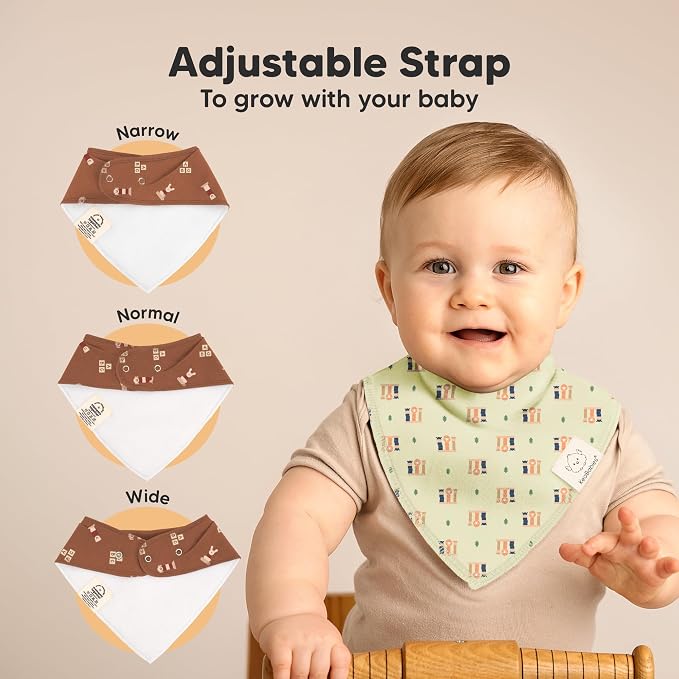 8-Pack Organic Baby Bandana Bibs - Image 3
