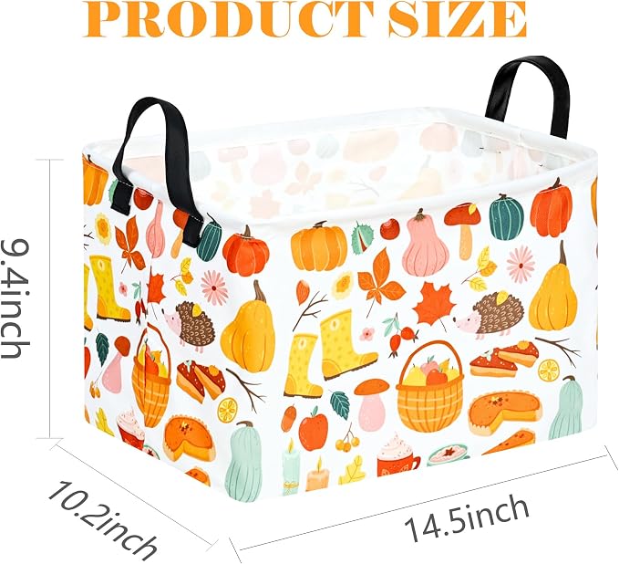 Rectangle Autumn Harvest Gift Storage Home Shelf Storage Basket Organizer Box - Image 7